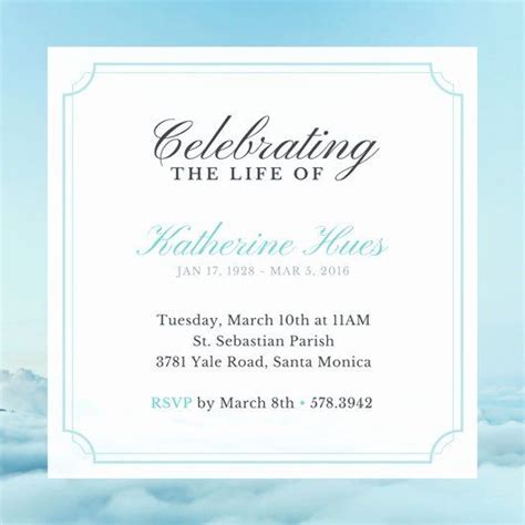 celebration of life invitation|virtual celebration of life invitations.